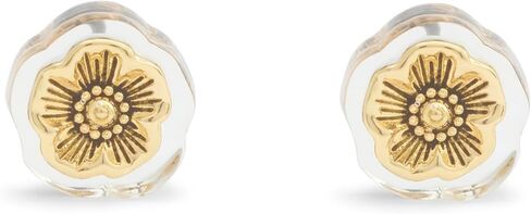 COACH Jewelry Women's Signature Tea Rose Lucite Stud Earrings in Saudi Arabia