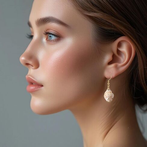Tondiamo 9 Pairs Natural Seashell Earrings for Women Beach Summer Earring Jewelry Lightweighted Boho Earrings for Women Friend in Saudi Arabia