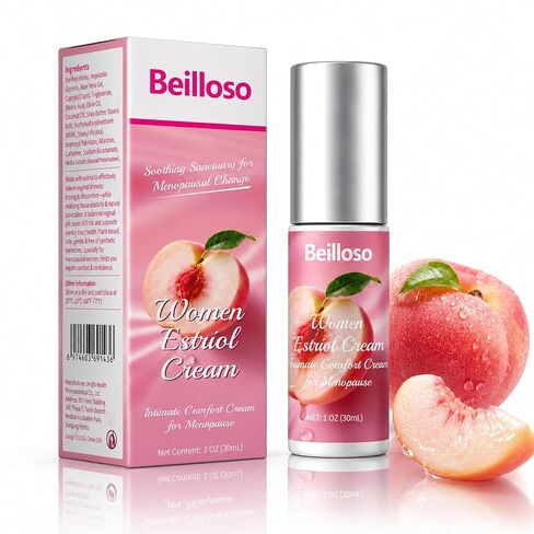 Silky Peach Estriol Cream for Women, Natural Peach Scent Moisturizer, PH-Balanced Feminine Care, Soothes Dryness & Discomfort in Saudi Arabia