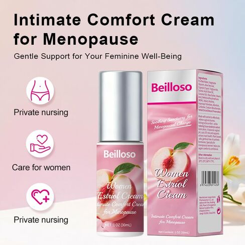 Silky Peach Estriol Cream for Women, Natural Peach Scent Moisturizer, PH-Balanced Feminine Care, Soothes Dryness & Discomfort in Saudi Arabia