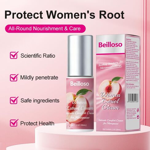 Silky Peach Estriol Cream for Women, Natural Peach Scent Moisturizer, PH-Balanced Feminine Care, Soothes Dryness & Discomfort in Saudi Arabia