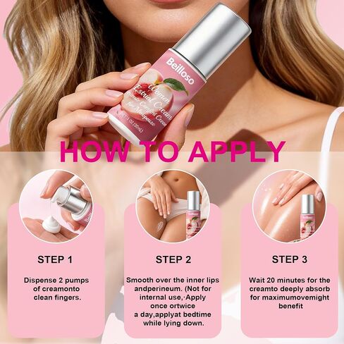 Silky Peach Estriol Cream for Women, Natural Peach Scent Moisturizer, PH-Balanced Feminine Care, Soothes Dryness & Discomfort in Saudi Arabia