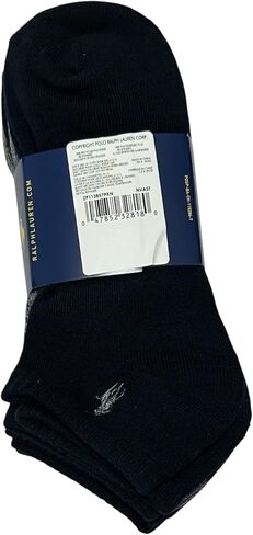 POLO RALPH LAUREN Men's No-Show Low Cut Ankle Casual Socks | Navy Blue, Dark Heather Grey | ZP113857PKN-NVAST | Size (10-13) Shoe, 6-12.5 / Polyester, Spandex in Kuwait