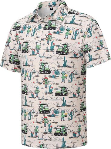 Mens Golf Polo Shirts Short Sleeve Funny Golf Shirts for Men Crazy Polo Shirts Fun Golf Polos in Kuwait