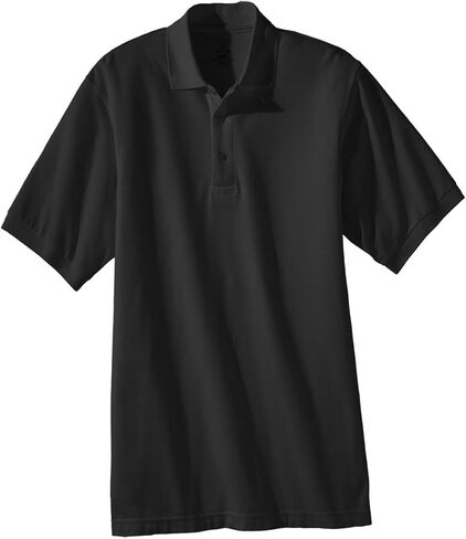 Edwards Men's Big and Tall Soft Pique Polo Shirt, Black, XXXXXX-Large Tall in Saudi Arabia