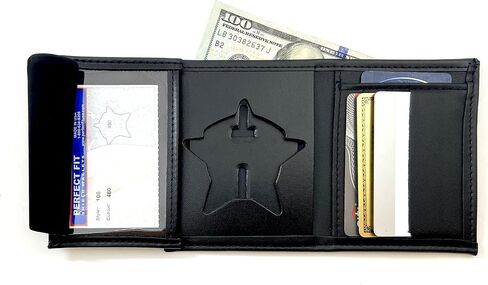 Perfect Fit Shield Wallets Chicago Patrol Bi-Fold Hidden Badge Wallet (Cutout PF480), black in Kuwait