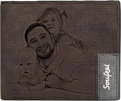 Personalized Photo Wallet For Men - Custom Leather Wallet Gift (Dark Brown) in Saudi Arabia