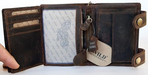 FLW Genuine Leather Trucker's Wallet with RFID (data protection), Two Buckles and a Metal Chain in Saudi Arabia