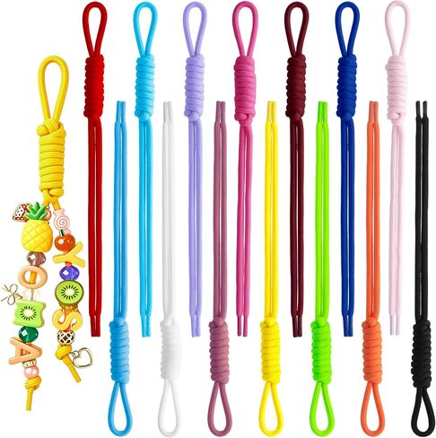 Striped Braided Paracord Keychain, Woven Rope Key Chain Charm, Paracord Bag Charm in Saudi Arabia