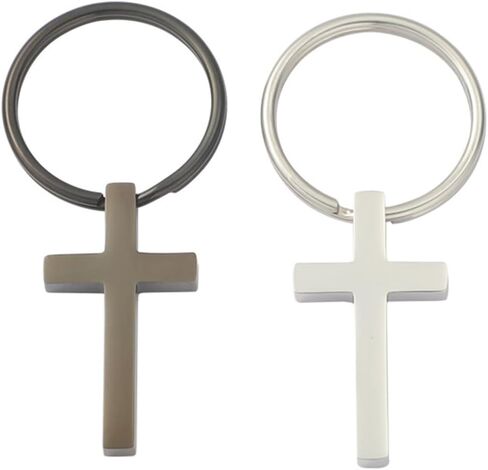 Stainless Steel Cross Keychain Keyring Charm Pendant for Men Women Gift(2pcs) in Kuwait