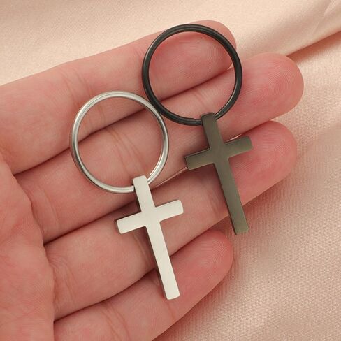 Stainless Steel Cross Keychain Keyring Charm Pendant for Men Women Gift(2pcs) in Kuwait