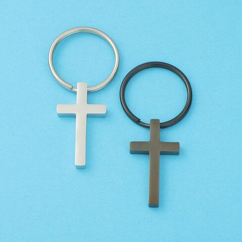 Stainless Steel Cross Keychain Keyring Charm Pendant for Men Women Gift(2pcs) in Kuwait