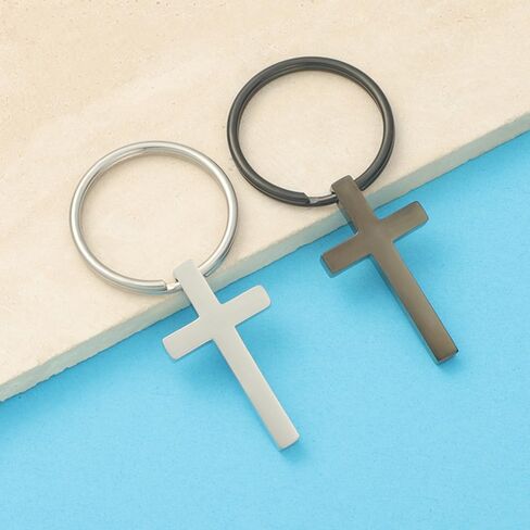 Stainless Steel Cross Keychain Keyring Charm Pendant for Men Women Gift(2pcs) in Kuwait