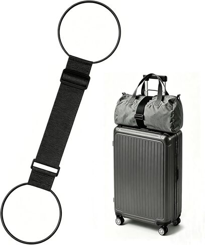 Luggage Straps for Suitcases, Extended Adjustable Luggage Connector Straps, Portable Luggage Attachment Strap, Elastic Loop, Handbag Backpack Fixing Belt for Suitcase Handle (2 Black) in Kuwait