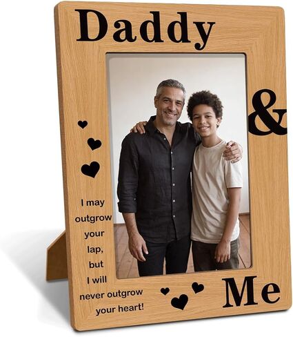 Gift for Daddy, Daddy & Me Photo Frame Decor for Home, Photo Gifts Wooden Picture Frame, Father's Day Gift, Birthday Christmas Gift for Dad from Daughter Son, To Assemble 4 * 6 Inches Photo in Saudi Arabia