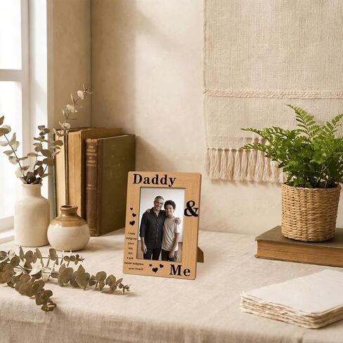 Gift for Daddy, Daddy & Me Photo Frame Decor for Home, Photo Gifts Wooden Picture Frame, Father's Day Gift, Birthday Christmas Gift for Dad from Daughter Son, To Assemble 4 * 6 Inches Photo in Saudi Arabia