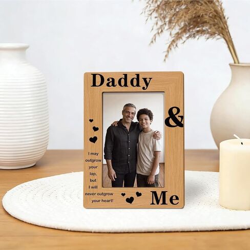 Gift for Daddy, Daddy & Me Photo Frame Decor for Home, Photo Gifts Wooden Picture Frame, Father's Day Gift, Birthday Christmas Gift for Dad from Daughter Son, To Assemble 4 * 6 Inches Photo in Saudi Arabia