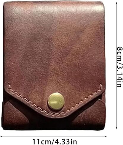 Men's Vintage Large Capacity PU Leather Wallet Multifunctional Card Holder with Pen Slot Compact Stylish Small Purse in Saudi Arabia