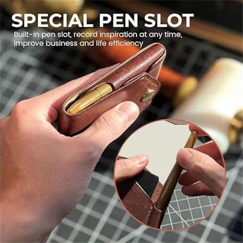 Men's Vintage Large Capacity PU Leather Wallet Multifunctional Card Holder with Pen Slot Compact Stylish Small Purse in Saudi Arabia