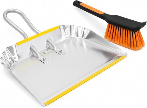 PHYEX 1-Pack 17" Heavy Duty Metal Dust Pan with Cleaning Brush Set in Kuwait