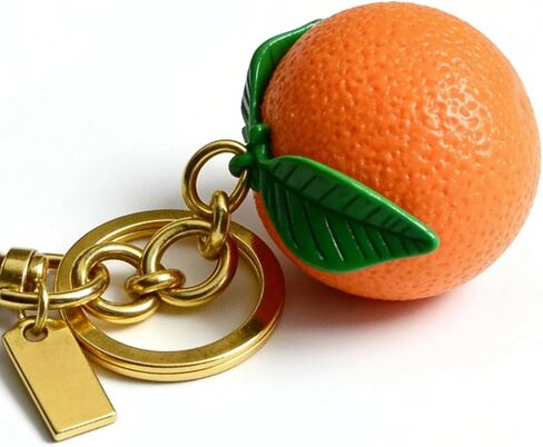 InterCat Cute 3D Orange Fruit Keychain, Kawaii Realistic Resin Bag Charm with Gold Lobster Clasp, Orange Bag Accessories for Women Girls, Fun Purse Backpack Decor Key Charms in Saudi Arabia