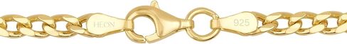 24K Gold Plated 925 Sterling Silver Solid 3.25mm Curb Cuban Link Chain Bracelet for Men Women, Hypoallergenic Non-Tarnish Jewelry in Saudi Arabia