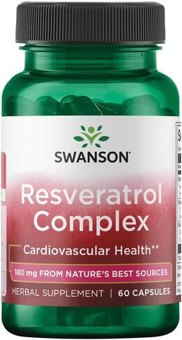 Swanson Resveratrol Complex - Herbal Supplement Promoting Cardiovascular Health & Protection - Natural Formula Promoting Natural Health & Wellness - (60 Capsules) in Kuwait