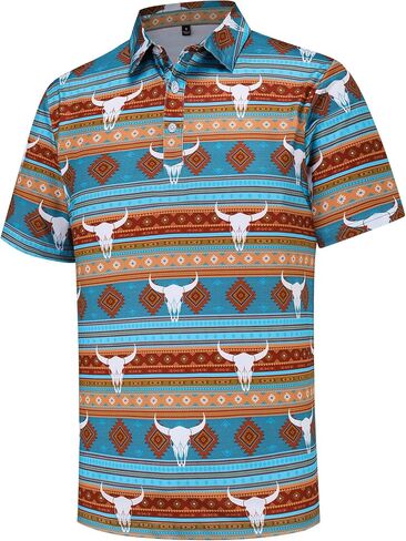 Mens Golf Polo Shirts Short Sleeve Moisture Wicking Dry Fit Performance Casual Funny Golf Polo Shirts for Men in Kuwait