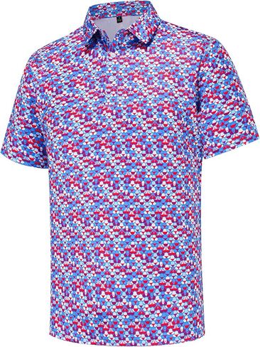 Mens Golf Polo Shirts Short Sleeve Moisture Wicking Dry Fit Performance Casual Funny Golf Polo Shirts for Men in Kuwait
