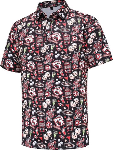 Mens Golf Polo Shirts Short Sleeve Moisture Wicking Dry Fit Performance Casual Funny Golf Polo Shirts for Men in Kuwait