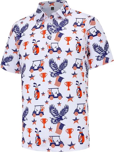 Mens Golf Polo Shirts Short Sleeve Moisture Wicking Dry Fit Performance Casual Funny Golf Polo Shirts for Men in Kuwait