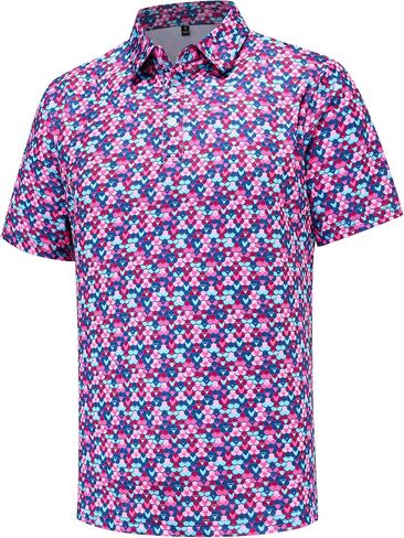 Mens Golf Polo Shirts Short Sleeve Moisture Wicking Dry Fit Performance Casual Funny Golf Polo Shirts for Men in Kuwait