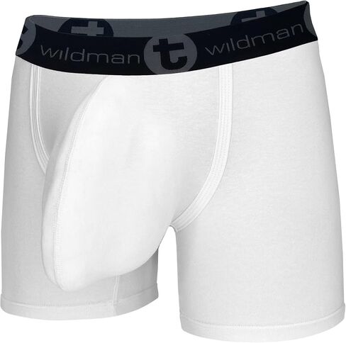 Wildmant Cotton Monster Cock 5" Inseam Boxer Brief White Large in Saudi Arabia