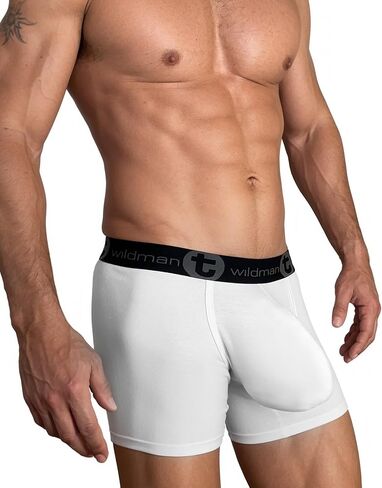 Wildmant Cotton Monster Cock 5" Inseam Boxer Brief White Large in Saudi Arabia