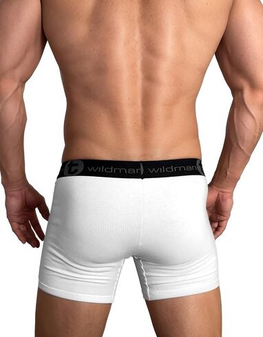 Wildmant Cotton Monster Cock 5" Inseam Boxer Brief White Large in Saudi Arabia