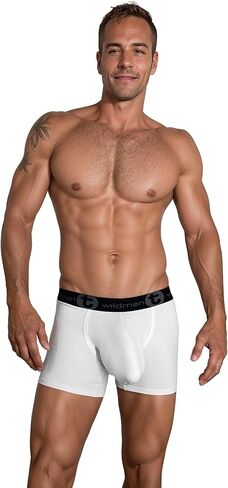 Wildmant Cotton Monster Cock 5" Inseam Boxer Brief White Large in Saudi Arabia
