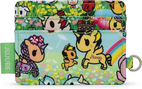 JuJuBe Tokidoki Card Holder Wallet, Slim Front Pocket Credit Card Case with 4 Card Slots, Cash/Receipt Insert Pocket, D-Ring Attachment for Lanyard/Keys, Machine Washable in Saudi Arabia