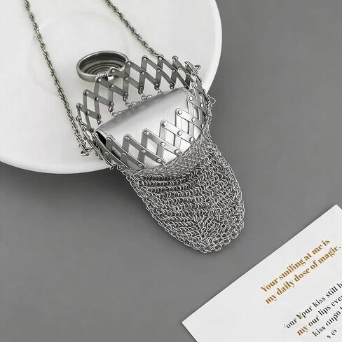 1920's English Vintage Coin Purse, Handade Chain Metal Mesh Wallet for Coins, Dice, Jewelry, Cosmetics, Mini Vintage Double Mesh Coin Holder Pouch, Antique Coin Purse Wallet Ideal for Party in Saudi Arabia