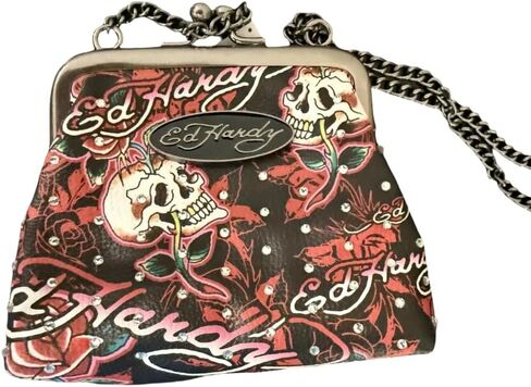 Ed Hardy Tiger Tattoo Chain Crossbody Coin Purse Wallet Bag in Kuwait
