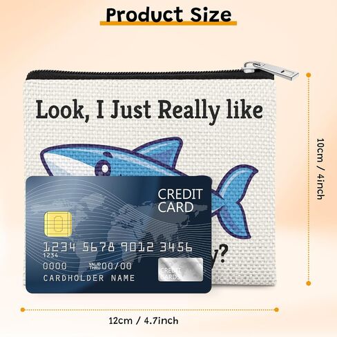 Ocean Themed Gifts Coin Purse Shark Gifts for Women Best Shark Lovers Week Gift for Women Coworker Friends Colleague Animals Lover Enthusiasts Birthday Christmas Mothers Day Gift Pocket Cosmetic Bag in Saudi Arabia