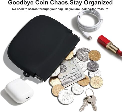 Squeeze Coin Purse for Women – Silicone Small Coin Pouch with Kiss Lock for Coins, Keys, Lipstick, and Earphones – Mini Cute Change Purse, Coin Purse & Pouch for Daily Life, Cars, Travel, Party in Kuwait