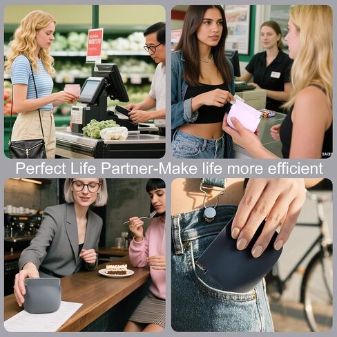 Squeeze Coin Purse for Women – Silicone Small Coin Pouch with Kiss Lock for Coins, Keys, Lipstick, and Earphones – Mini Cute Change Purse, Coin Purse & Pouch for Daily Life, Cars, Travel, Party in Kuwait