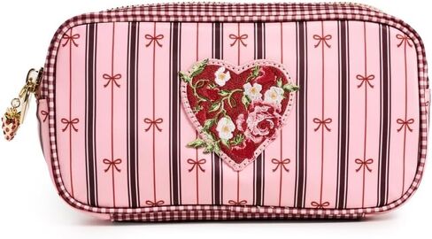 Stoney Clover Lane Women's Agua Bendita x Stripe Bow Small Pouch, Ribbon Stripe, Small in Saudi Arabia