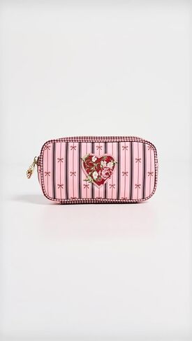 Stoney Clover Lane Women's Agua Bendita x Stripe Bow Small Pouch, Ribbon Stripe, Small in Saudi Arabia