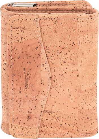 Cork Wallet for Women, RFID Blocking Vegan Wallet, Holds up to 18 Cards, Zipper Coin Pocket, Lightweight Sustainable Wallet (Beige) in Saudi Arabia