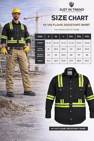 Flame Resistant FR High Visibility Hi Vis Shirt - 88% C/12% N - 7oz in Kuwait