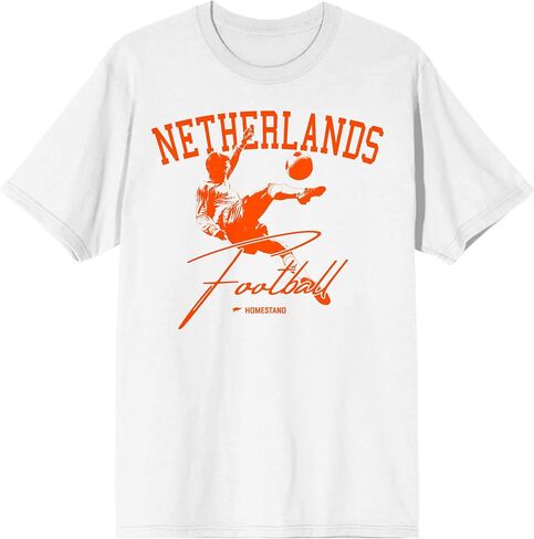 تي شيرت Homestand Holland Football للبالغين باللون الأبيض ورقبة دائرية وأكمام قصيرة in Kuwait