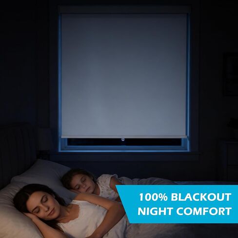 Blackout Roller Shades Cordless Blinds for Indoor Windows Room Darkening Free-Stop UV Protection Shades Door Blinds for Home and Office (21" W x 72" H, White) in Saudi Arabia