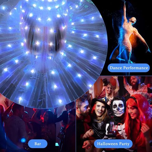 Women's LED Light Up Skirt, Rechargeable LED Long Tutu Skirts, Dazzling LEDs Skirt for Rave Halloween Christmas Party in Saudi Arabia