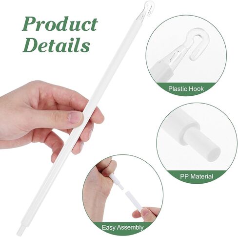 POPETPOP 46 Inch Long Blind Wand Replacement with Hooks - White Long Vertical Blinds Stick for Windows Door Shades Curtain Opener Accessory in Kuwait